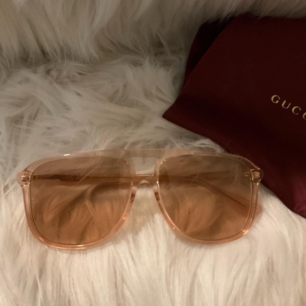 Gucci Rose Gold Oversized Sunglasses